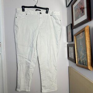 NWT 1822 Denim Jeans 20W  White Berlin Capri 20 W